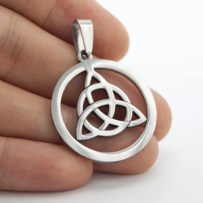 100% Подвеска из нержавеющей стали трикветра Кельтский Узел треугольник троица