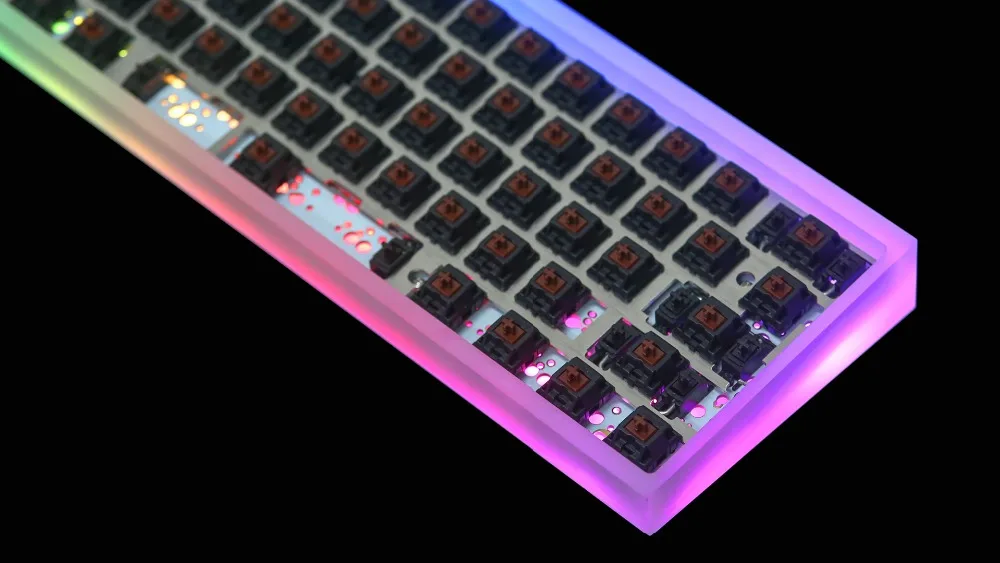 Полностью собранная клавиатура TOFU 60% с DZ60 PCB Gateron mx бесшумные переключатели с использованием вишневых стабилизаторов без колпачков