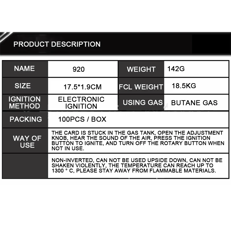 920 распылитель с керамическим сердечником для улицы, высокотемпературный газовый пистолет для приготовления пищи, сварка, газовая горелка, зажигалка, нагрев, сварка