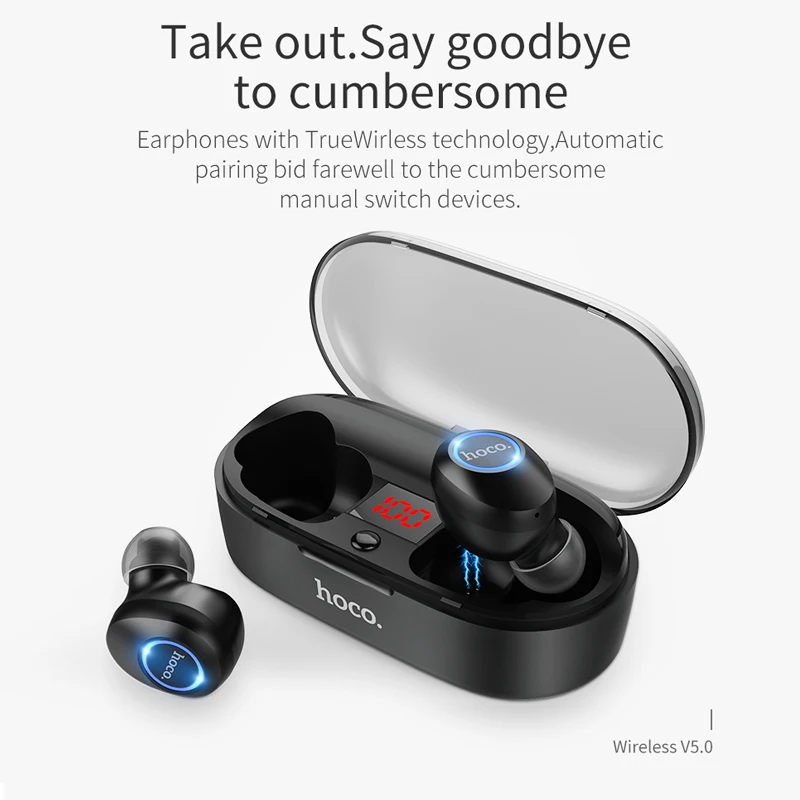 HOCO новые мини Близнецы Bluetooth 5 0 наушники 3D стерео невидимые истинные беспроводные