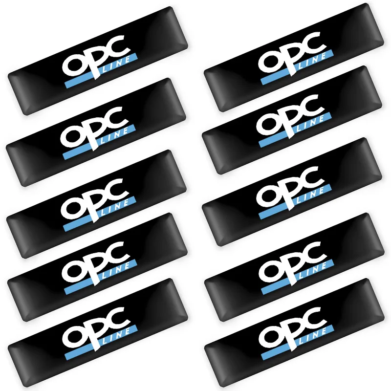 10PCS 10 шт 3D стайлинга автомобилей opc линия эмблема стикер автомобиля для OPEL Zafira b Corsa d Insignia Mokka Regal Astra g h Vectra c - Название цвета: 10PCS
