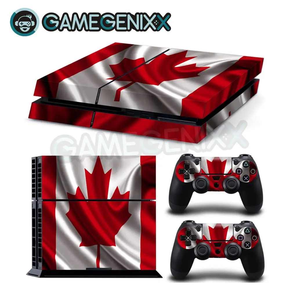 Виниловая наклейка на кожу GAMEGENIXX для консоли PS4 и 2 контроллера флаг