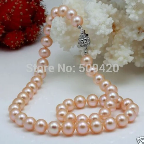 

Free shipping > >Charming natural 8-9mm akoya AAA+ pink pearl necklace