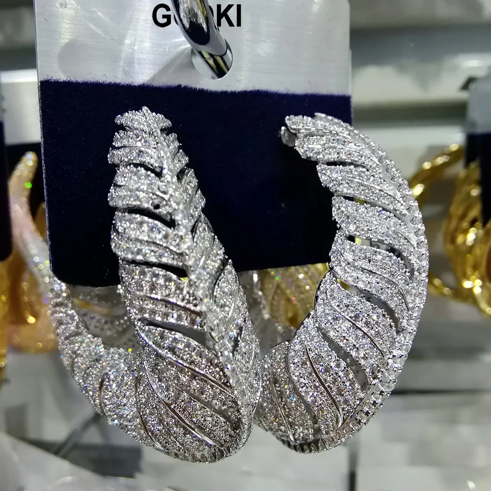 Женские серьги GODKI большие серьги-кольца с кубическим цирконием AAA для свадьбы в