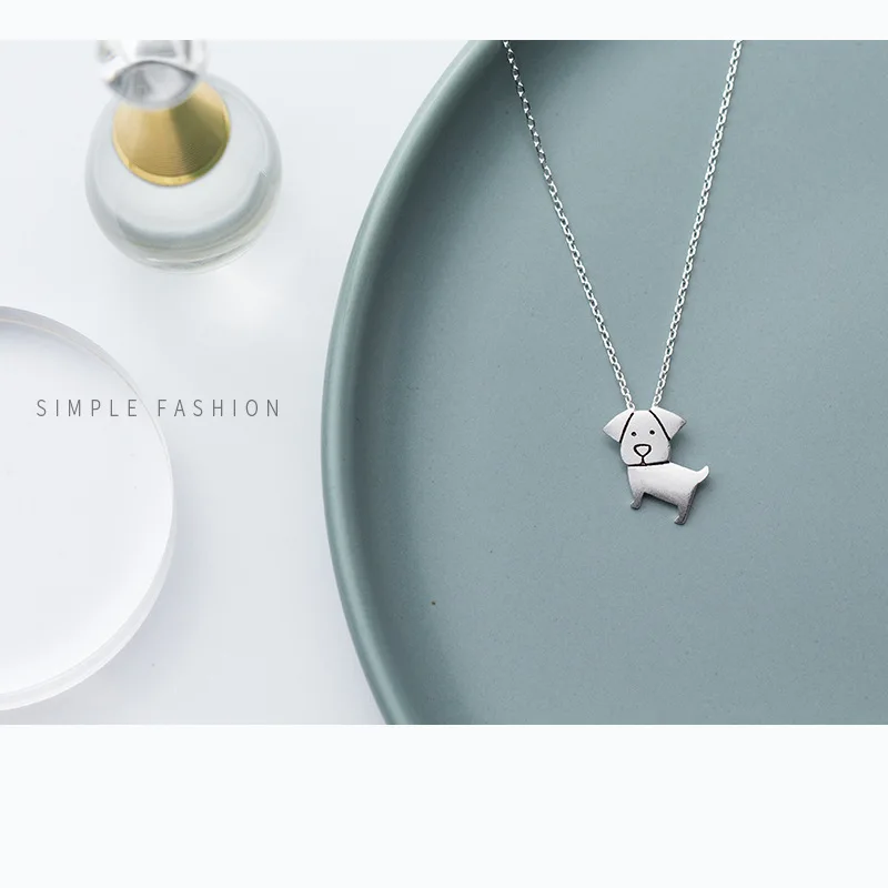 

Authentic 925 Sterling Silver Cute Cute Dog Pendant with Necklace Wholesale Fashion Jewelry For Women Girl Women Female Gifts