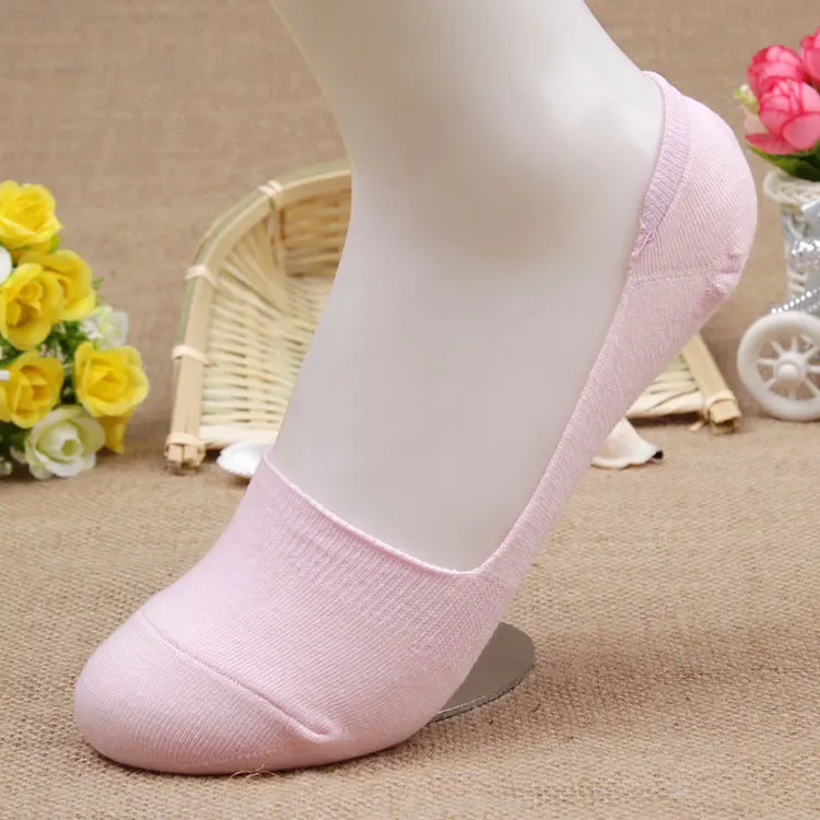 17 pink 10 шт. = 5 пар/лот, яркие цвета, бамбуковое волокно хлопок, женские короткие носки, супер невидимые носки, Нескользящие женские носки - Цвет: 17 pink