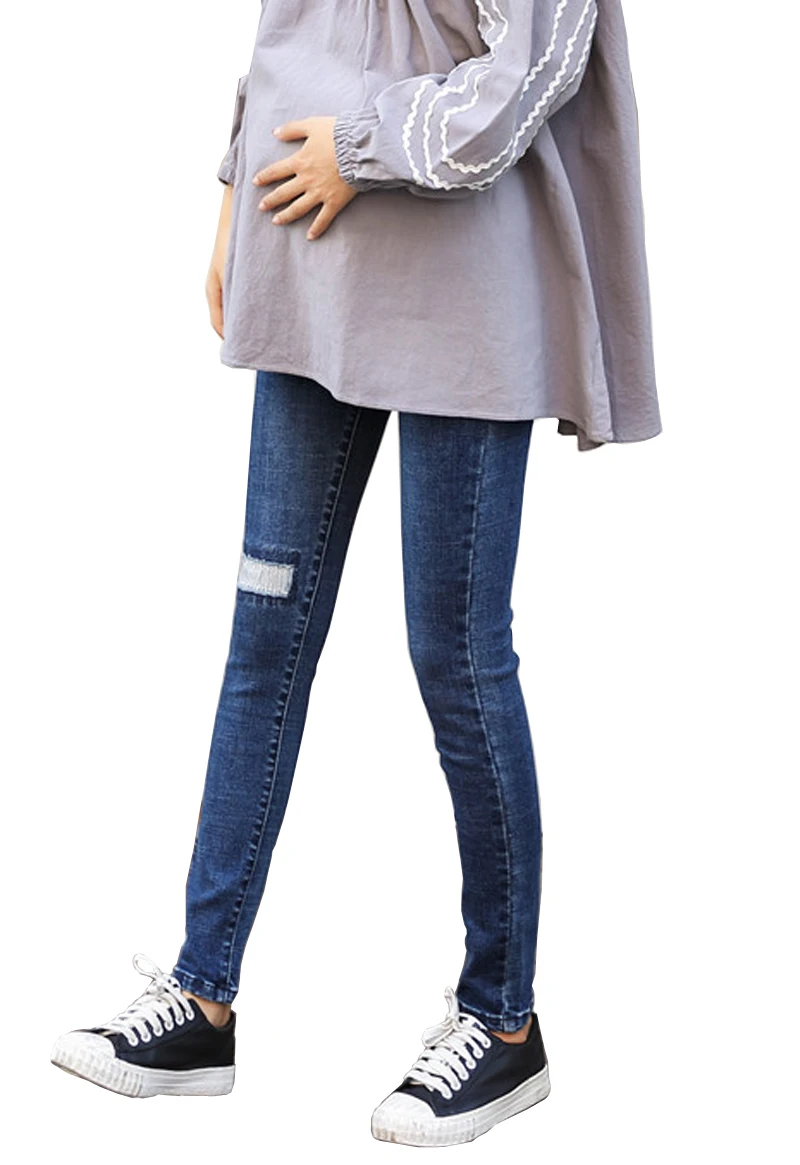 Для женщин деним Регулируемый Высокая Талия сломал отверстие исправления Джинсы