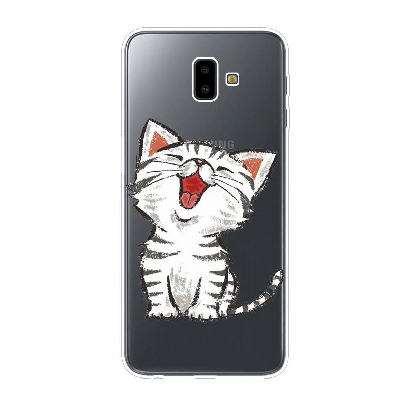 Чехол для Samsung Galaxy J6 Plus TPU силиконовый мягкий цветной чехол с принтом + J610 J610F |