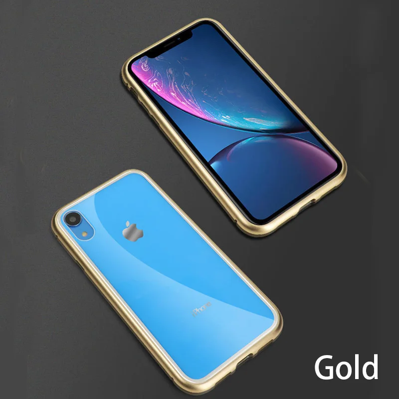 Cong fee phone Case Magnetic Adsorption Metal Phone For iphone 6 6S Plus 7 8 7Plus plus X XS XR Max Tempered glass |
