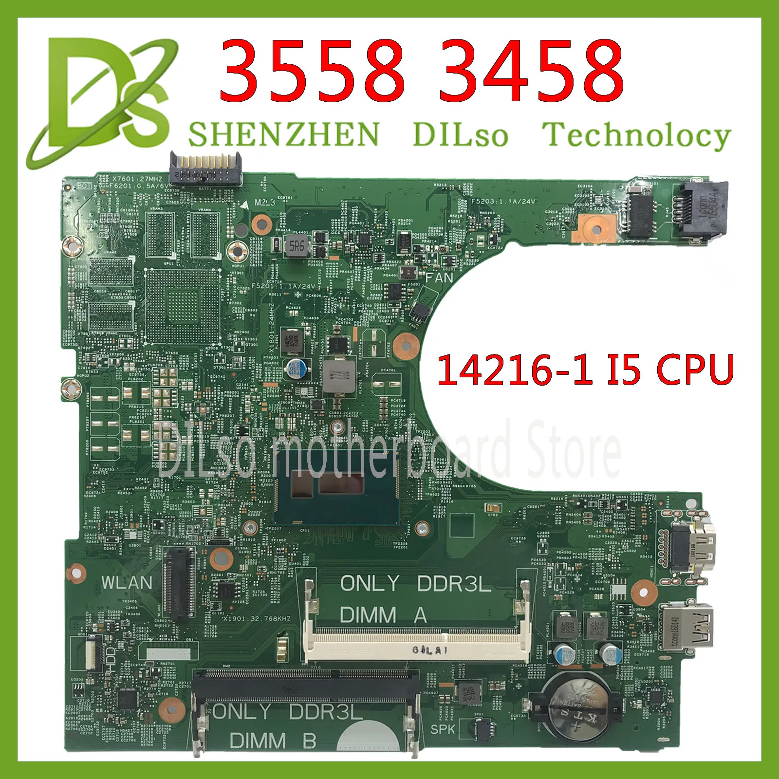 KEFU 14216 1 CN 0CW4DH для Dell Inspiron 3558 3458 материнская плата I5 cpu PWB:1XVKN REV:A00 оригинальный тест