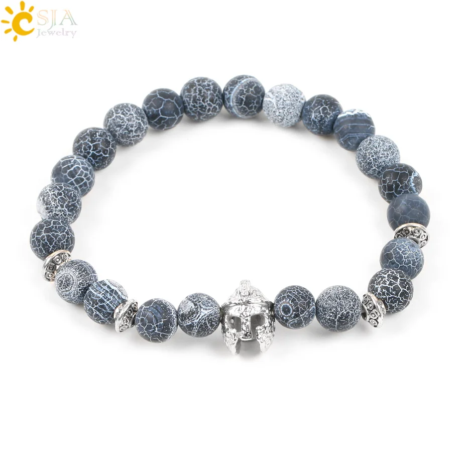 Мужской браслет из натурального оникса CSJA с бусинами в виде Розария Будды