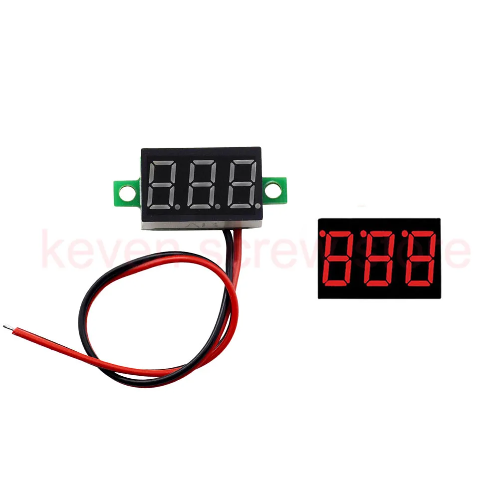 DIY цифровой светодиодный мини дисплей модуль 0,3" DC 2,7 V-32 V Вольтметр Напряжение тестер измерительный прибор с панелью для мотоциклов и автомобилей - Цвет: Red 4.7-32.0V