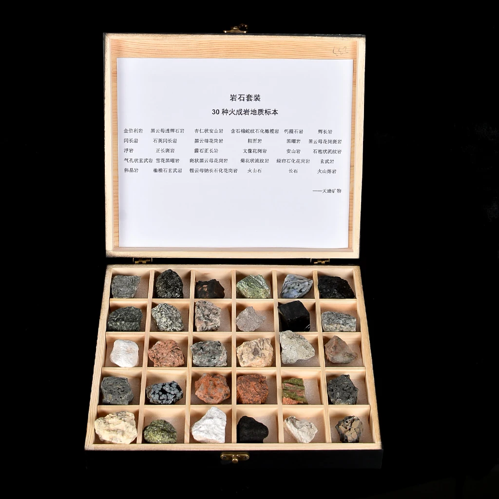 30 шт./компл. коллекция камней и минералов Igneous образцы Геологическая игрушка для