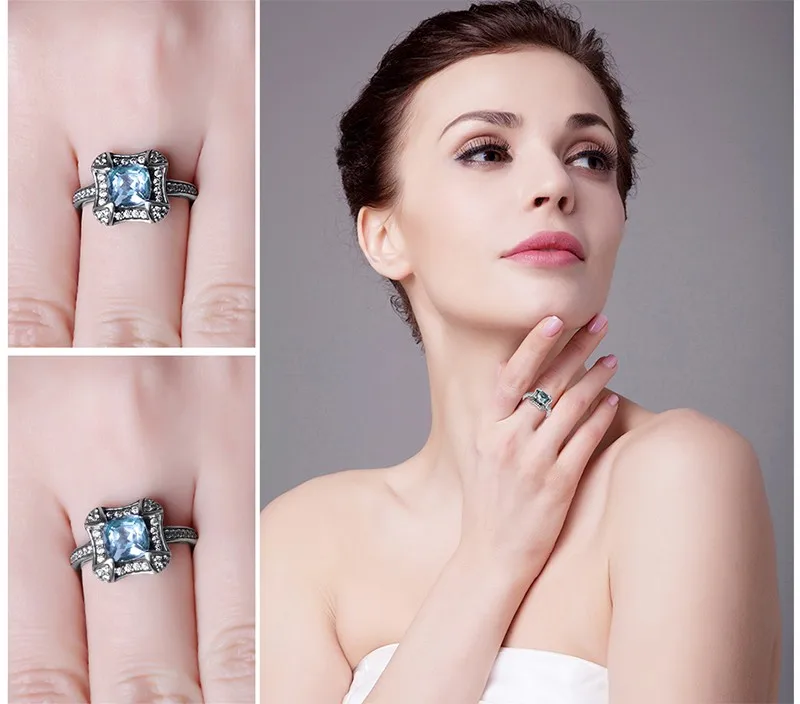 Jewelrypalace Ретро 1.8ct Природный Голубой топаз Halo Кольцо для женщина натуральная 925 Серебряное кольцо обручальное Красивые ювелирные изделия