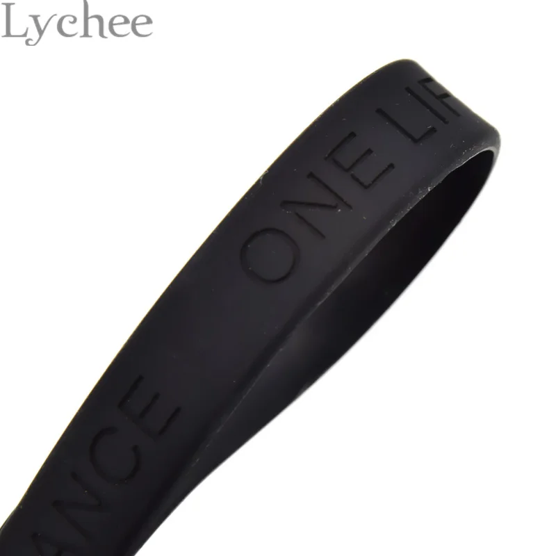 1 шт. тисненая буква One Life Chance силиконовый браслет Черный резиновый ювелирные