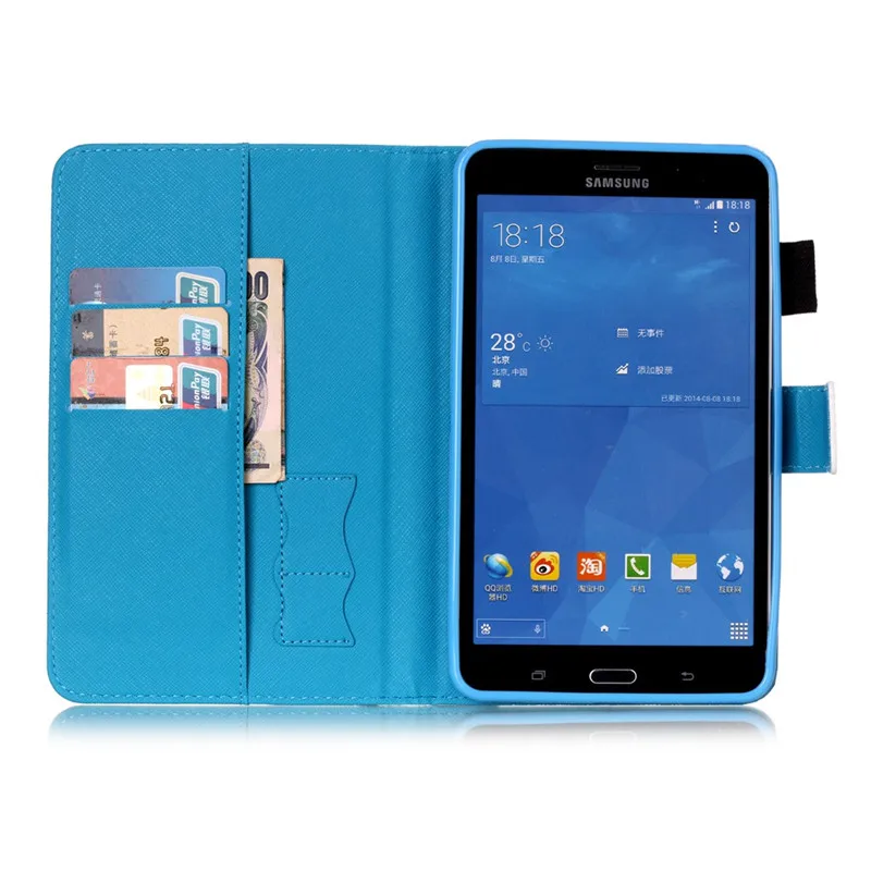 Модный чехол книжка из искусственной кожи с принтом для Samsung Galaxy Tab4 7 0 чехлы