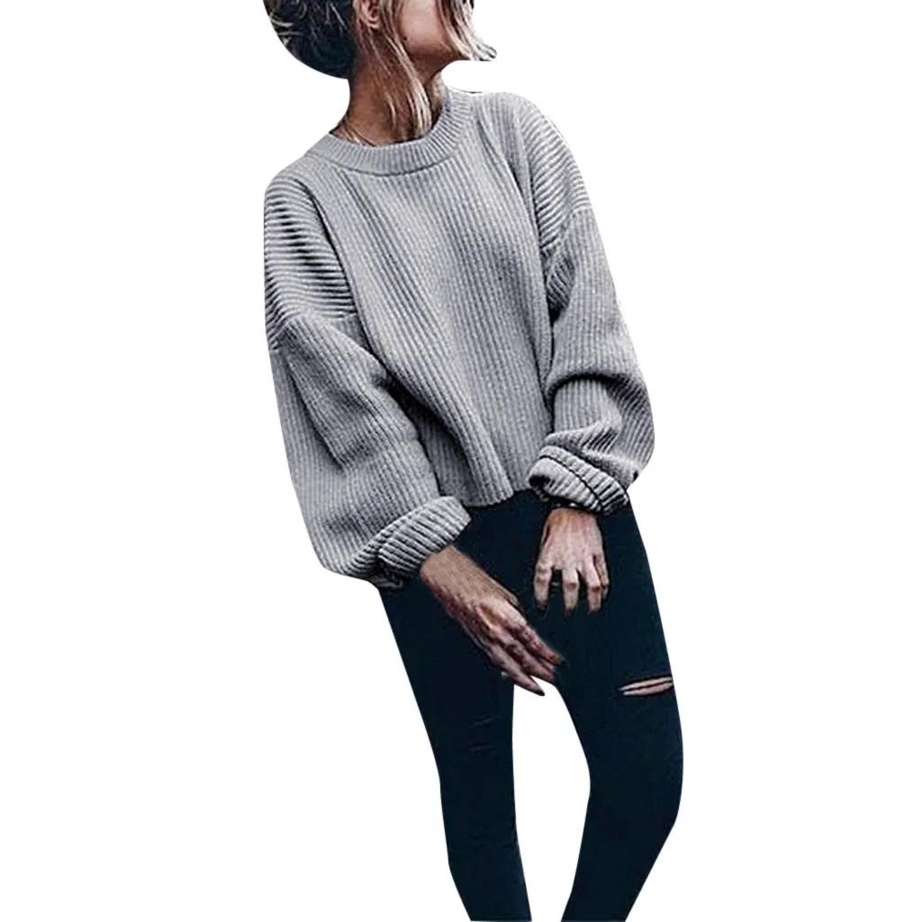 Pull femme hiver 2018 осенне-зимний Повседневный свитер женский толстый теплый Однотонный
