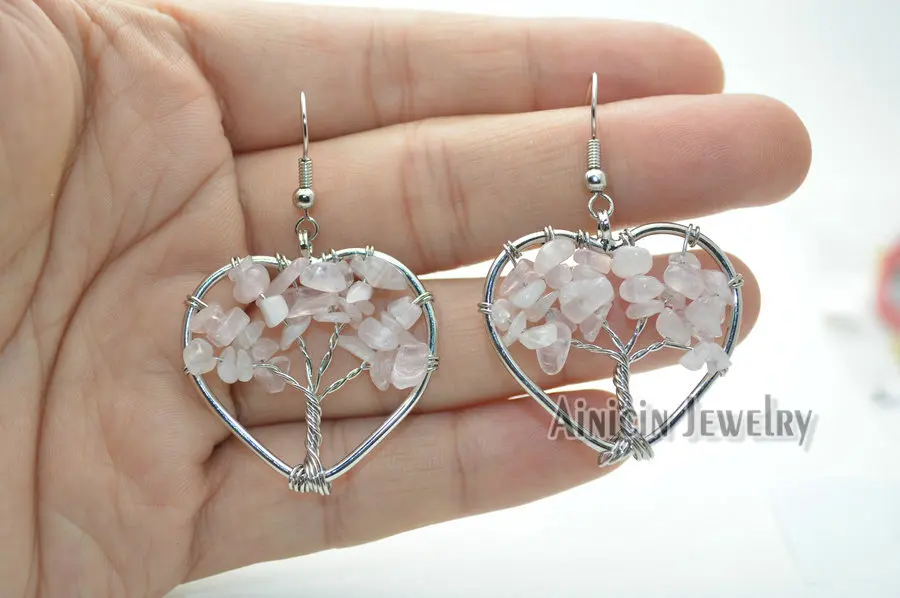 Золотой натуральный серебристый цвет розовый КВАРЦЕВЫЙ ручной браслет Дерево