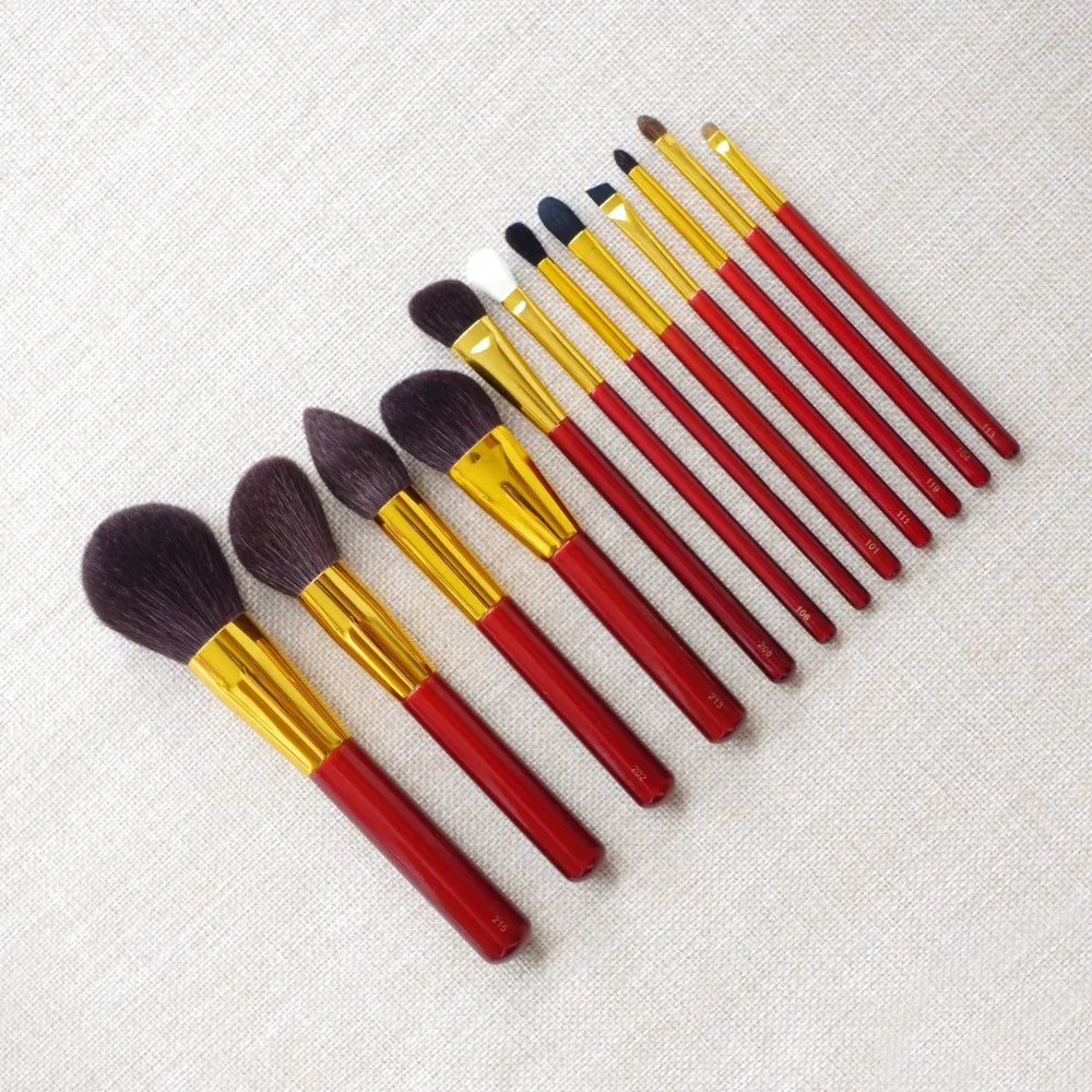 Набор профессиональных кистей для макияжа ручной работы из мягкой козьей шерсти