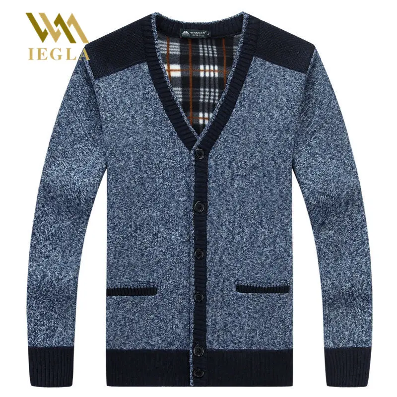 

Cardigan Men Sweater Male Winter Casual Christmas V-neck Button Plaid Sweater Coat Knitted Thick Plus Size Warm Sweaters