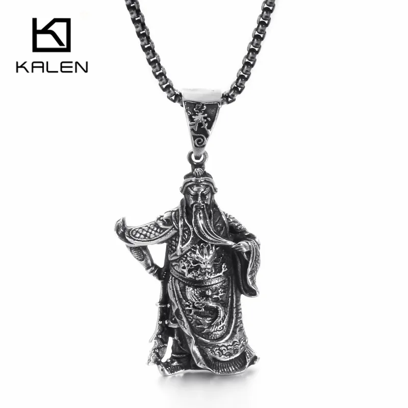 Кулон KALEN в китайском стиле Hero Guan Yu ожерелье для мужчин Амулет из нержавеющей
