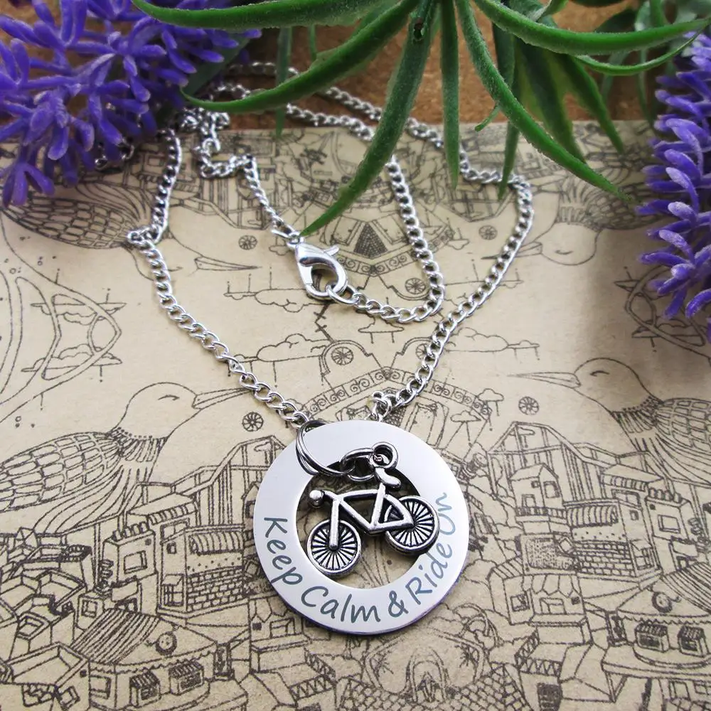 Модное кольцо из нержавеющей стали браслеты с подвесками и надписью Keep Calm ездить