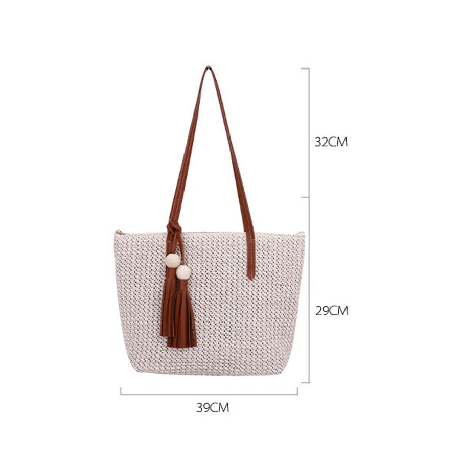 Женская Пляжная Сумка Bolso Mujer большая соломенная сумка на плечо с кисточками