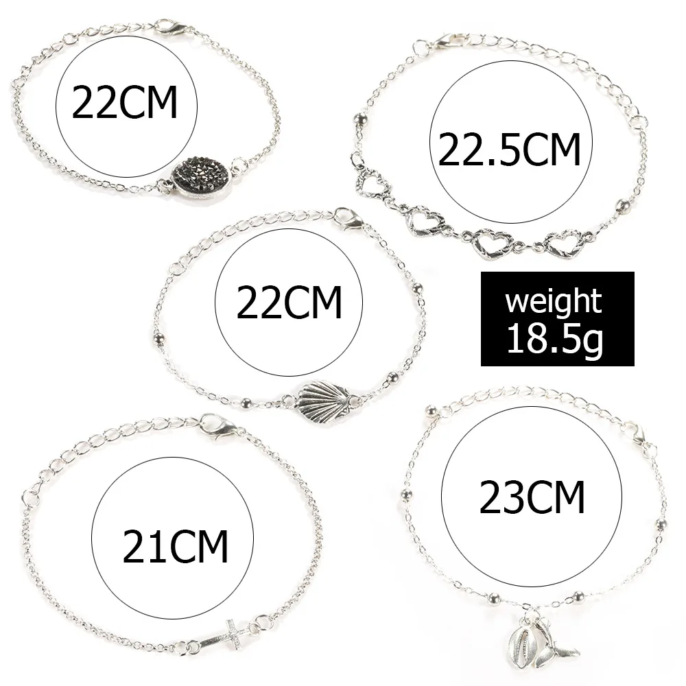 5 шт./компл. женский винтажный геометрический драгоценный камень в виде ракушки