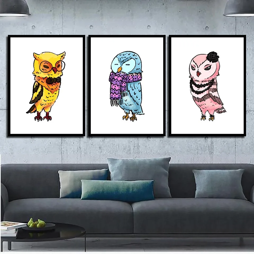Креативные Мультяшные Животные Сова Северный современный Космос художественные