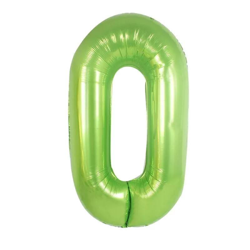 1pc 40inch number 0 1 Набор джунгли вечерние посуда в виде животных зеленый номер воздушные Шары кекс топперы с днем рождения баннер детский душ для вечеринки в стиле сафари поставки - Цвет: 1pc 40inch number 0