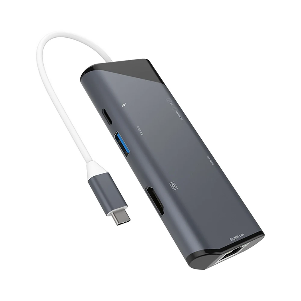 Новинка USB-концентратор FDBRO с HDMI 4K RJ45 1000 м адаптер Thunderbolt 3 кардридером PD SD/TF для MacBook