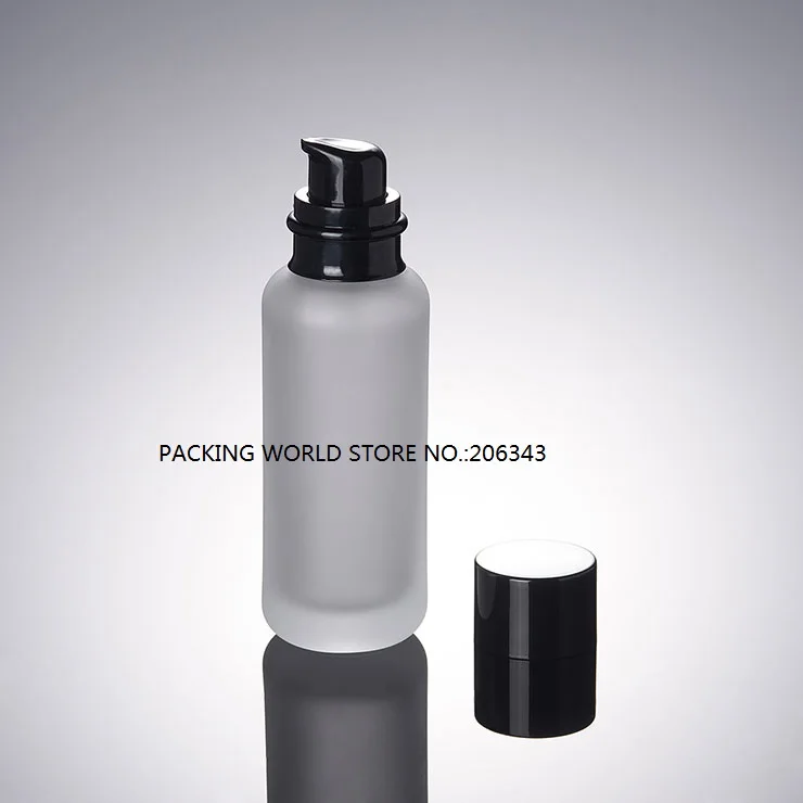 110ml frosted glass bottle with white/black pump lid for serum/lotion/emulsion/foundation cosmetic packing skin care | Красота и