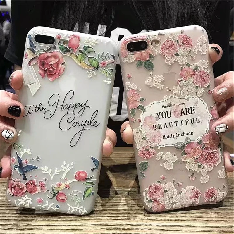 Роскошный силиконовый мягкий ТПУ чехол с цветами для iPhone, чехол на 5 5S, SE, 6, 6 S, 7, 8 Plus, тонкий бампер, задняя крышка на X, XR, XS, Max, корпус