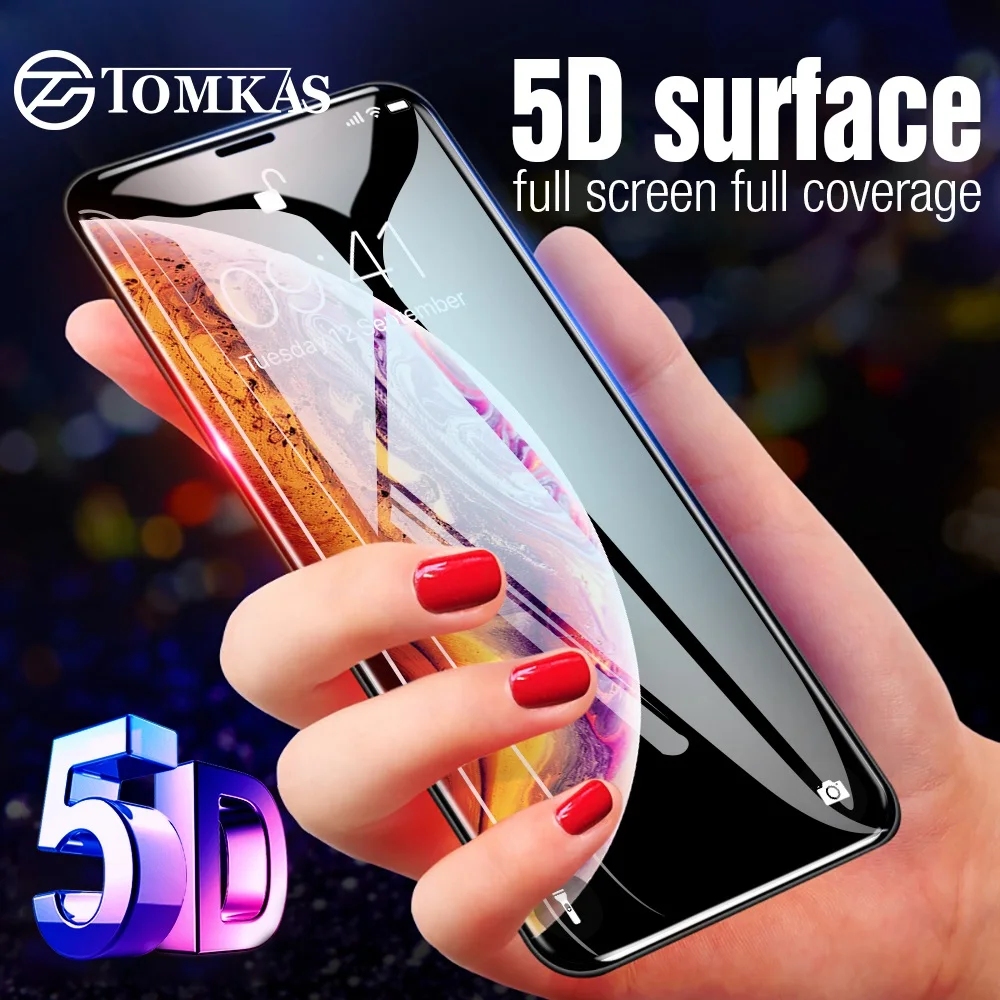 Стекло TOMKAS 5D для iPhone XS Max XR закаленное стекло с полным покрытием защита экрана