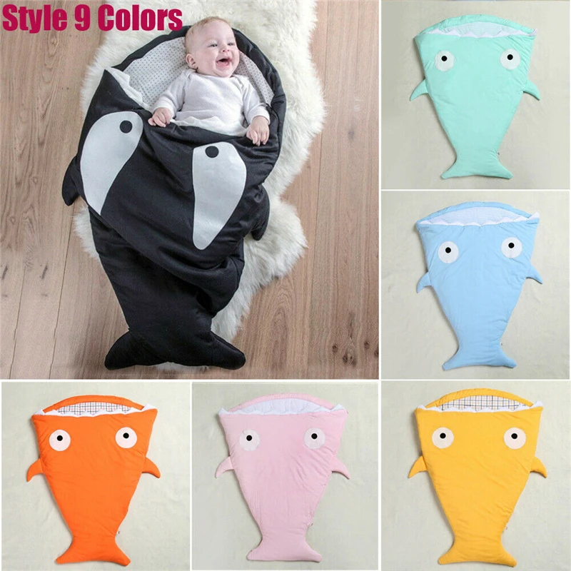 Новые очаровательные детские спальный мешок в виде акулы звезды коляски кровать