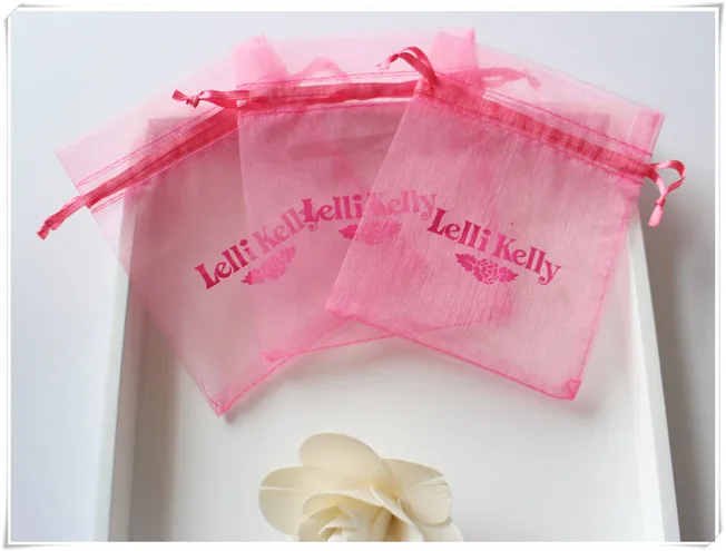 

Organza OEM Logo rose Organza Gift Candy Bags Jewellry Package Pouch