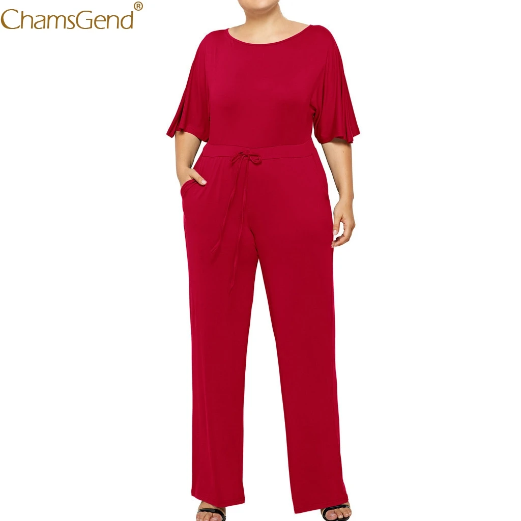 Комбинезоны размера плюс с карманами комбинезоны со шнуровкой полуоднотонные