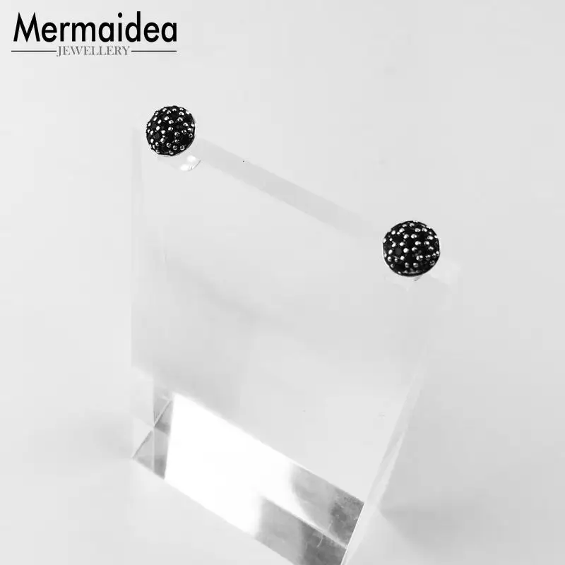 Круглые серьги гвоздики с кубическим цирконием модные ювелирные изделия