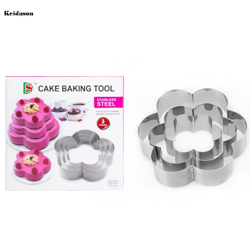 3 шт./компл. Нержавеющая сталь печенья 8 Форма Cookie Mold помадка Желе торт резак мусс Кольца выпечки инструмент