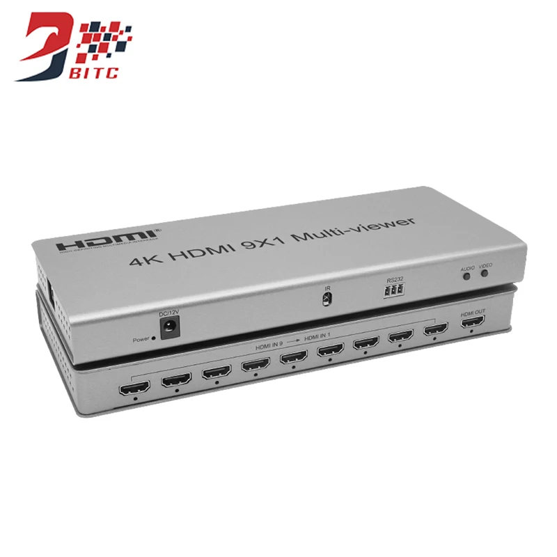 SZBITC 4K HDMI 9x1 Quad multi-просмотра 9 в 1 с бесшовным переключением ИК-управления HDMI делитель коммутатор для Camares