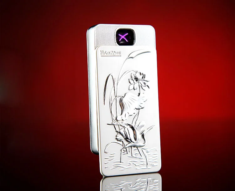 Double arc electric lighter new surface relief cranes USB charge environment-friendly windproof cigarette | Дом и сад