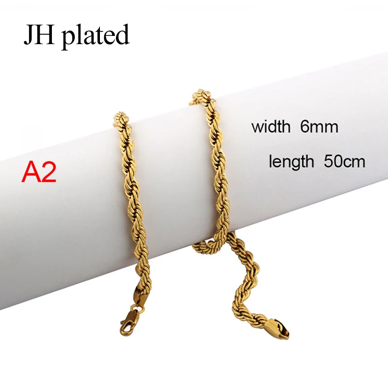 JHplated Африканские модные мужские серебряные золотые ожерелья длина 45 50 60 см
