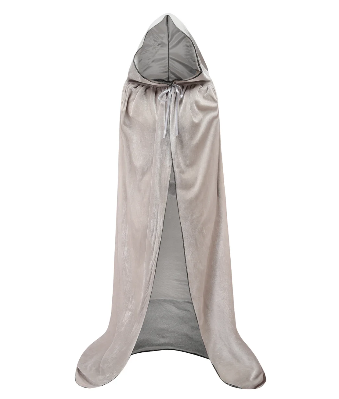 DS-CP006gray Костюм на Хэллоуин, унисекс, косплей, плащ смерти, длинный плащ с капюшоном, плащ волшебника, ведьмы, средневековый плащ, S-XL, черный, белый, красный, кофейный, синий - Цвет: DS-CP006gray
