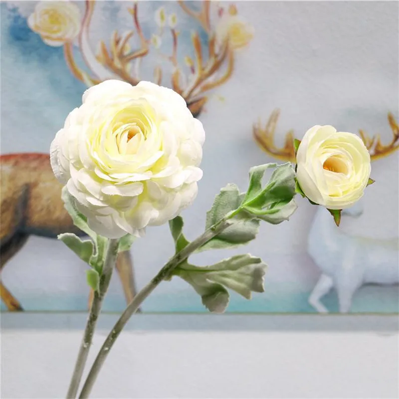 Поддельные короткие Стволовые Ranunculus 19 69 &quotДлина моделирования Tufting Камелия для