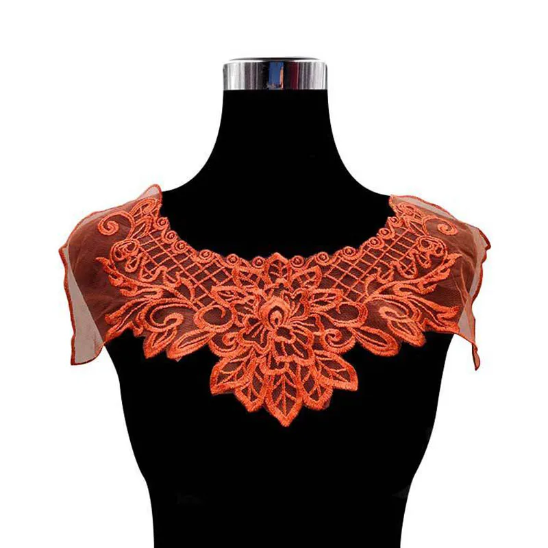 1 шт. 45*27 см кружевной вырез черный красивый цветок Venise воротник аппликация