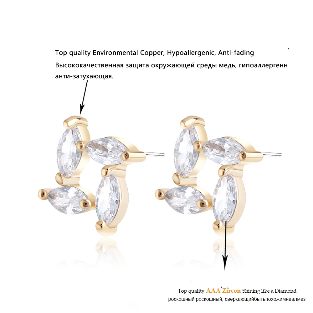 Wind Model Geometric Two-Color Earrings Plating Alloy Simple Fashion Fresh And Exquisite Beautiful Mature Gift Ladies | Украшения и