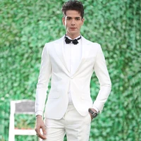 men suits ivory wedding suits for man groom tuxedos groomsmen blazer peaked lapel 2piece costume homme custom terno masculino