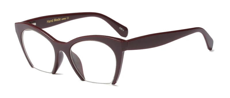 burgundy Peekaboo модные очки кошачий глаз оправы оптические женские женские ретро большие очки полуоправы прозрачные - Цвет оправы: burgundy