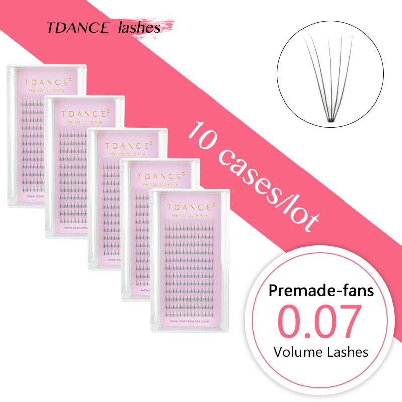 TDANCE 10 шт./партия короткие Стволовые предварительно сделанные вентиляторы 3d/4d/5d/6d/7d ресницы русский объем и удлинение ресниц искусственная норка для ресниц расширение