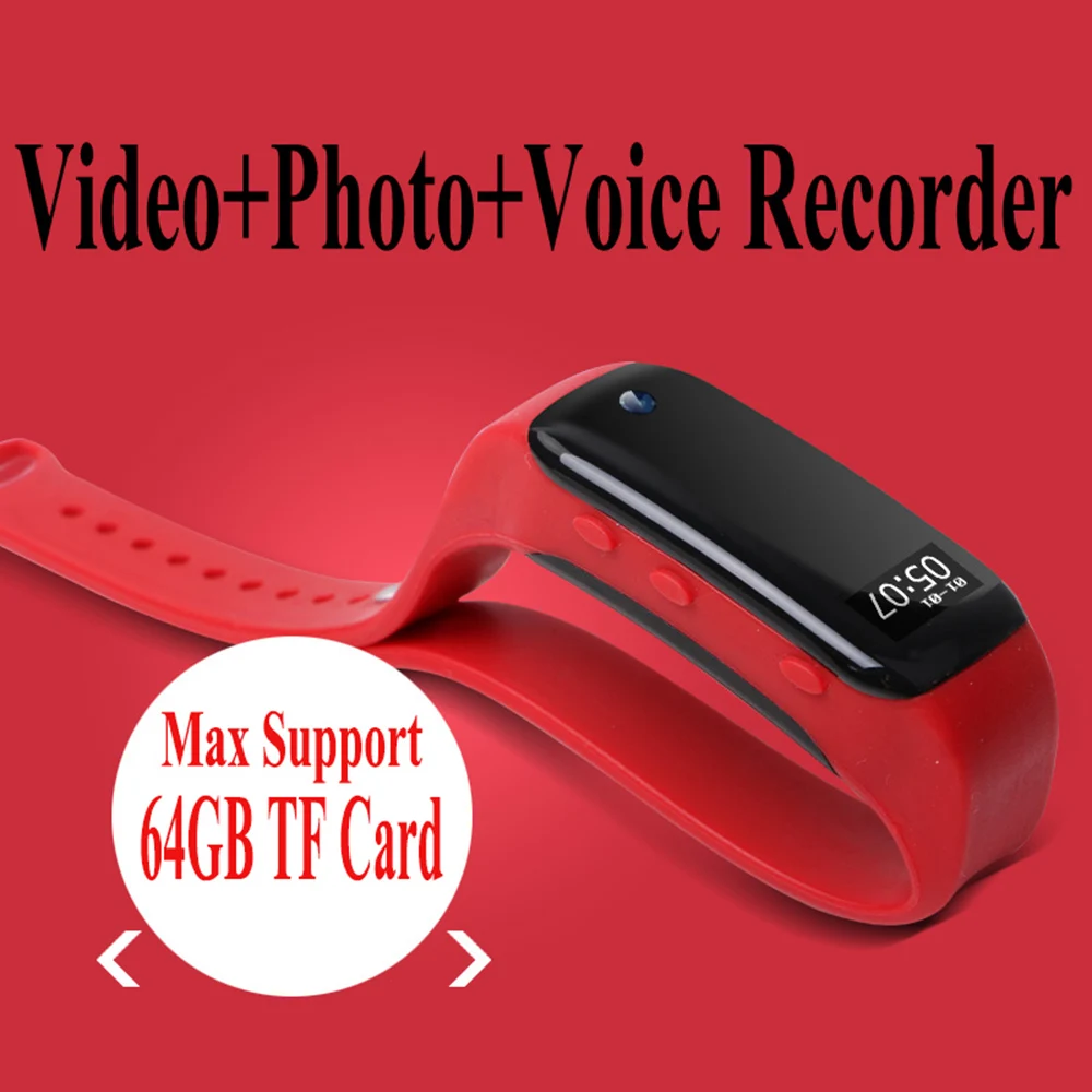 Мини-камера K68 Plus HD 1080P Bluetooth Смарт-браслет мини-видеокамера наручный